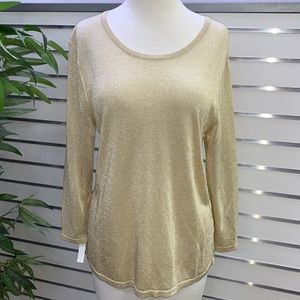 NWT Blast Gold Knit Park Avenue Top